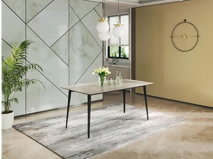 Troy 6 Seater Ceramic Rectangle Dining Table -1 Year Warranty, White