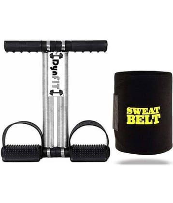 DynFIT set of double spring ab exerciser/tummy trimmer with sweat slimming belt for men and women