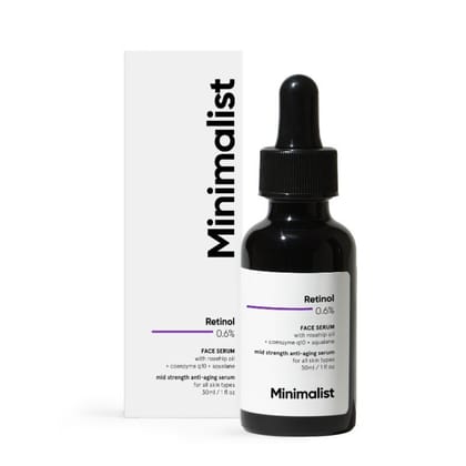 Minimalist Retinol 0.6Percentage Anti Aging Mid-Strength Formula For Fine Lines & Wrinkles (30ml)