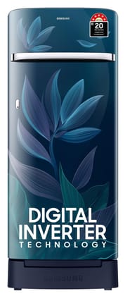 Samsung 215 L, 5 Star, Digital Inverter, Direct-Cool Single Door Refrigerator (RR23D2H359U/HL, Paradise Bloom Blue, Base Stand Drawer) Samsung 215 L, 5 Star, Digital Inverter, Direct-Cool Single Door Refrigerator (RR23D2H359U/HL, Paradise Bloom Blue, Bas