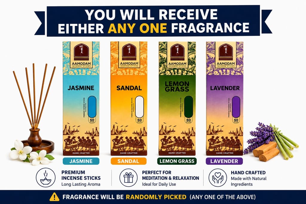 AAMODAM Premium Incense Sticks – Assorted Fragrances (Anyone out of 4) - Pooja Needs | Buy online on ZillyBuy
