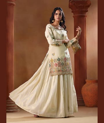 Madhuram Textiles Women's Shimmer Ready To Wear Flared Lehenga Choli