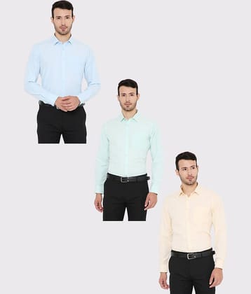 Maharaja Polyester Slim Fit Full Sleeves Men's Formal Shirt - Multicolor ( Pack of 3 )