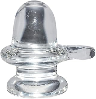 Real Seed Natural Sphatik Shivling for Home Temple, Puja, Car Dashboard | Clear Crystal Lingam Idol - 3.7CM, 25 Grams