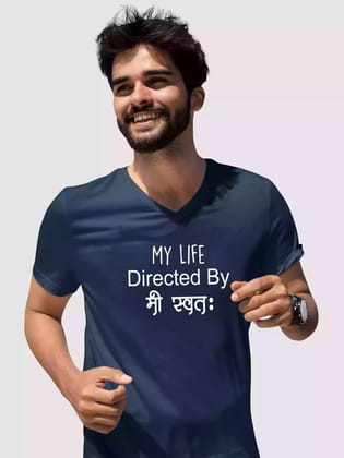 Directed By - Sukhiaatma V neck T-shirt-XL-44