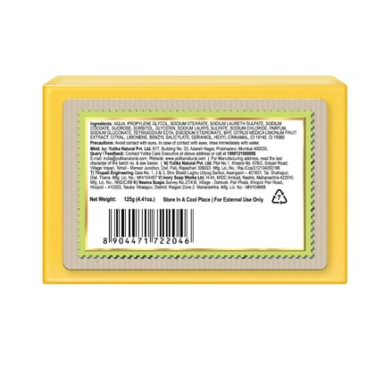 Nisha Lime Body Cleansing Bar 125g, Dermatologically Tested Soap for All Skin Types, Paraben Free Bathing Soap