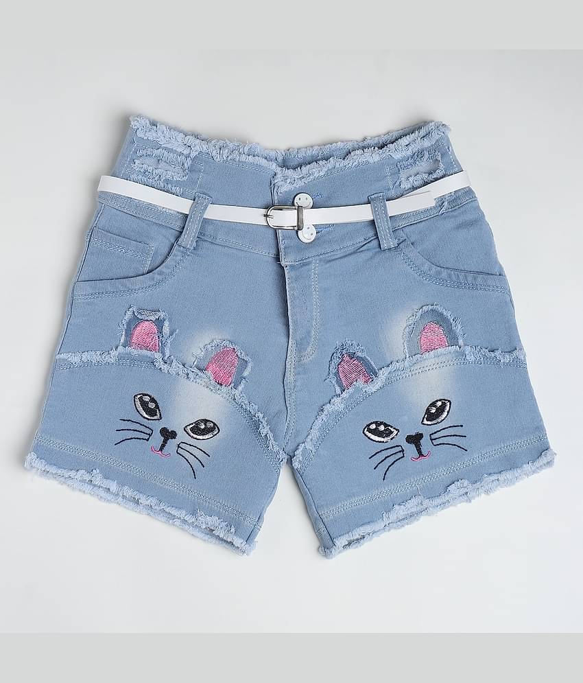 Arshia Fashions Pack of 1 Girls Denim Hot Pants ( Blue )