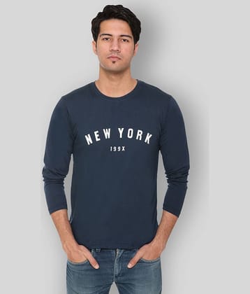 HVBK Pack of 1 Cotton Blend Regular Fit Men's T-Shirt ( Blue )