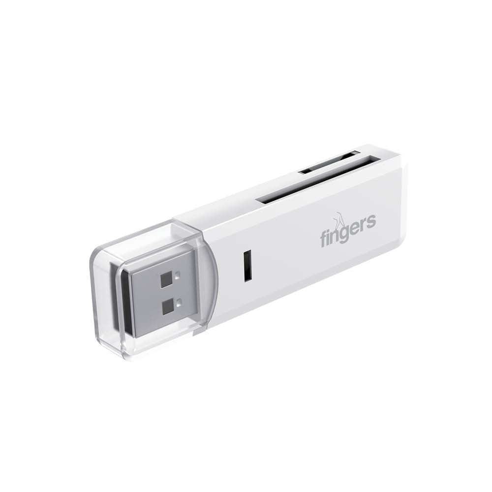 FINGERS RapidRead Dual Card Reader (SD & MicroSD, USB 2.0 High-Speed 480 Mbps
