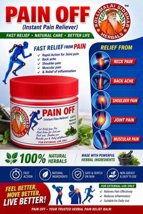 Kollimalai Siddhar Herbal Pain Balm | 10ml each | Pack of 5 | Ayurvedic Pain Relief Balm | for Effective Relief from Joint Pain, Back Pain, Body Pain, Knee Pain, Muscular Ache & Sprain | Combo Pack 100% Ayurvedic
