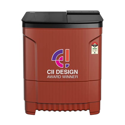 Godrej 8 Kg 5 Star With 460 PowerMax Wash Motor Semi-Automatic Top Load Boderless Design Washing Machine Appliance (WSEDGE ULT 80 5.0 DB2M CSRD, Crystal Red, With Toughened Glass Lid) Godrej 8 Kg 5 Star With 460 PowerMax Wash Motor Semi-Automatic Top Loa