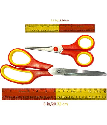 LXMI Scissors COMBO 8in and 5.3in Pack of 2 Scissors Multipurpose Easy-Clean, Non-Stick Blades Ergonomic Handles for Fabric, Crafts, Tapes, General use
