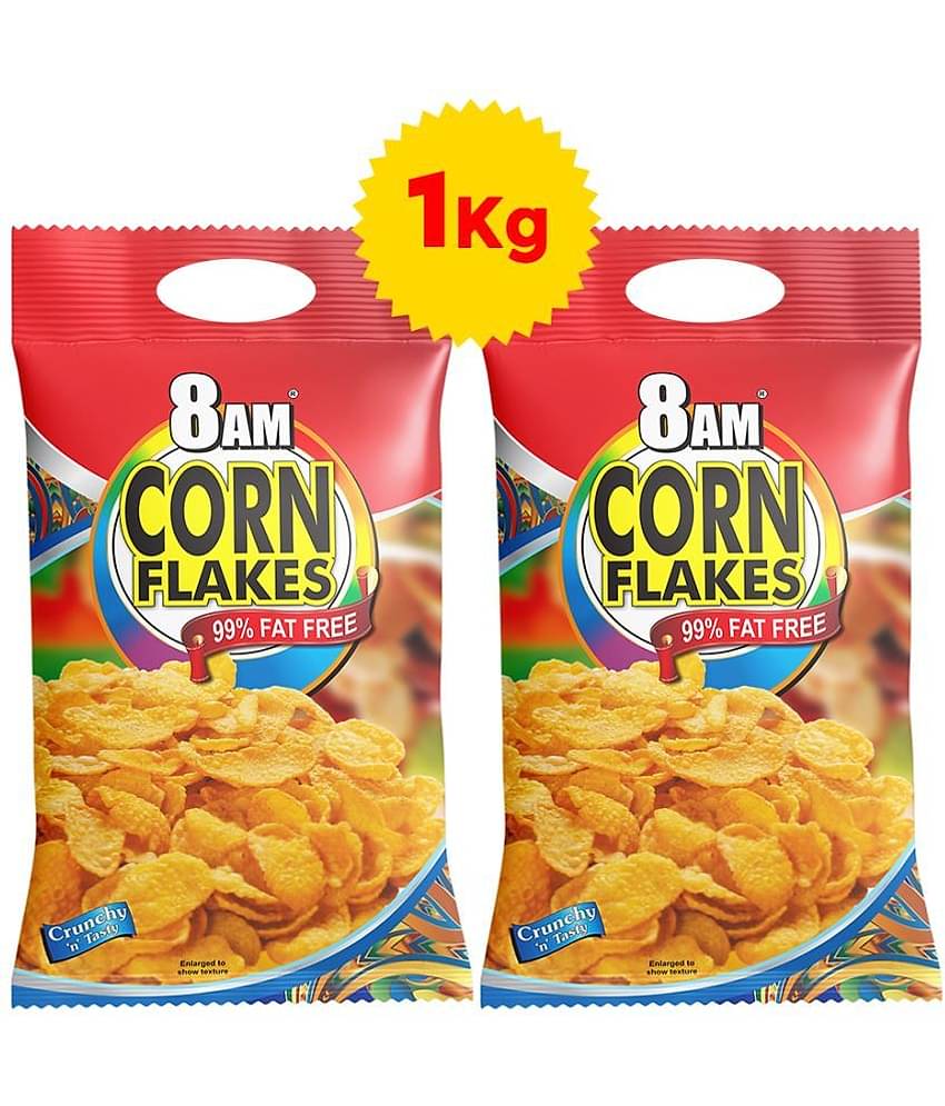 8AM Corn Flakes 500 gm Pack of 2