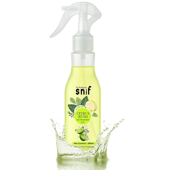 The Old Natural Snif Citrus Rush Room Air Freshener | Long Lasting Fragrance with Essential Oils 1000+ Sprays | Room & Car Freshener (Citrus Rush 200ml)