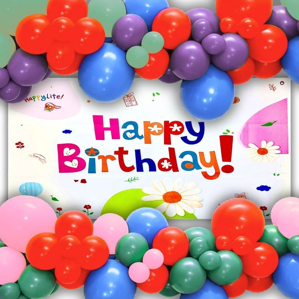 Happy Birthday Banner, Flag Bunting and Balloons - Party and Festive Needs | Buy online on ZillyBuy