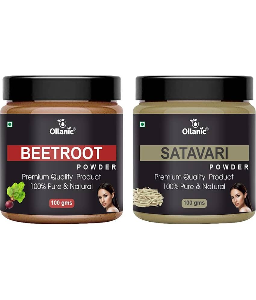 Oilanic 100% Pure Beetroot Powder & Satavari Powder For Skin Hair Mask 200 g Pack of 2