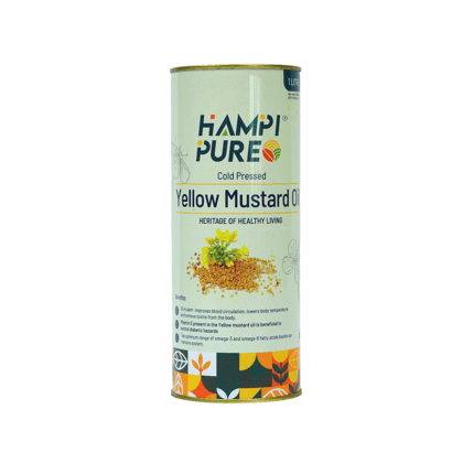 Hampi Pure Cold Pressed Yellow Mustard Oil - Pure and Unrefined for Health and Flavor