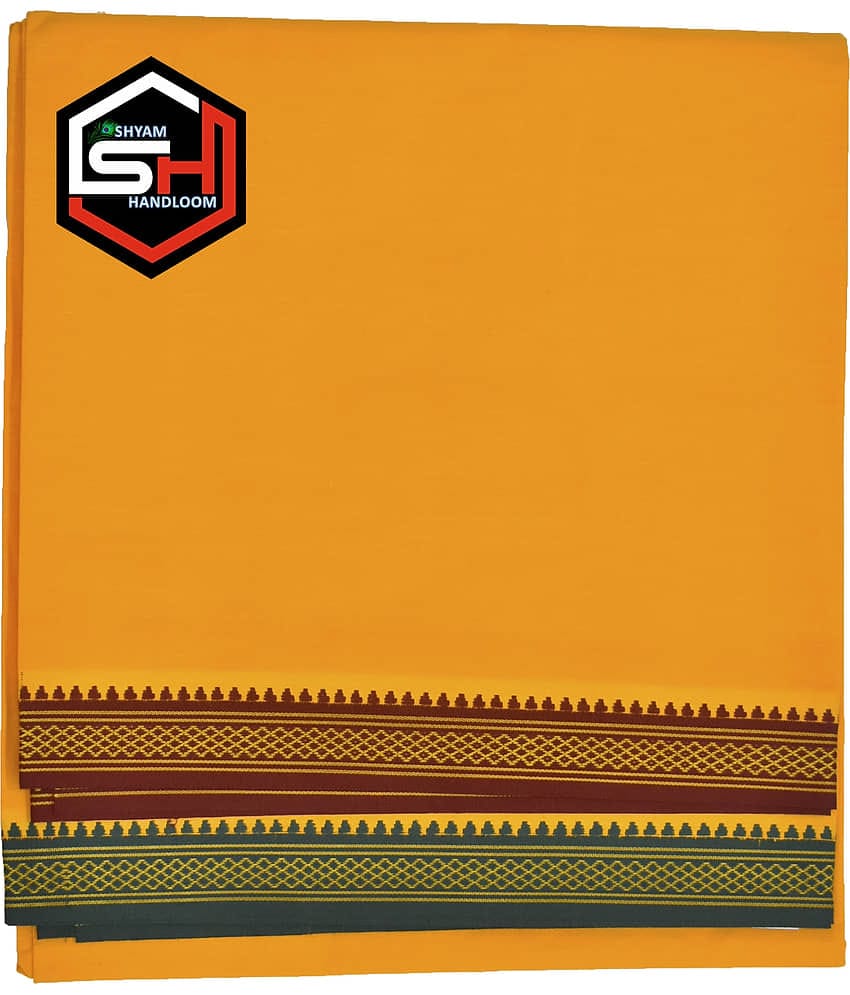 Shyam Handloom Cotton Men's Dhoti Gold ( Pack of 1 )