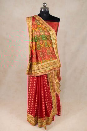 Pure Georgette Half n Half Lehenga Saree