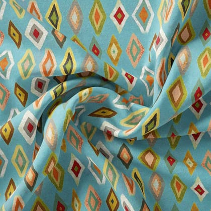 Blue Rectangular Shapes-Cotton