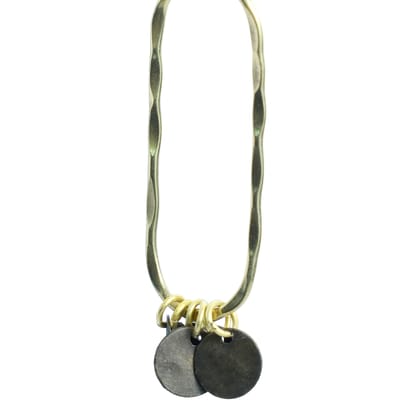 Handcrafted Loop Discs Brass Textured Earring