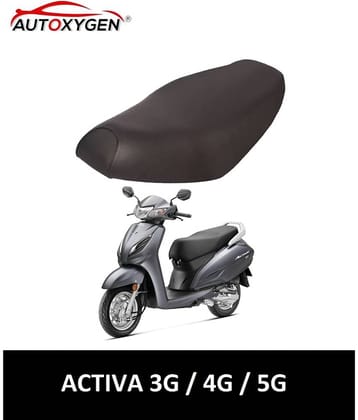 Autoxygen Scooter/Scooty Removable & Washable PU Leather Waterproof Seat Cover Accessories For Honda Activa/Activa 3G/Activa 4G/ Activa 5G (Black)