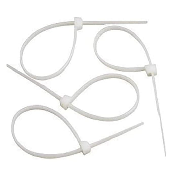 200 mm White Nylon Cable Tie PACK OF 100 PCS