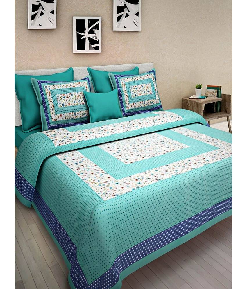 Bombay Spreads Cotton King Bedsheet ( Blue )
