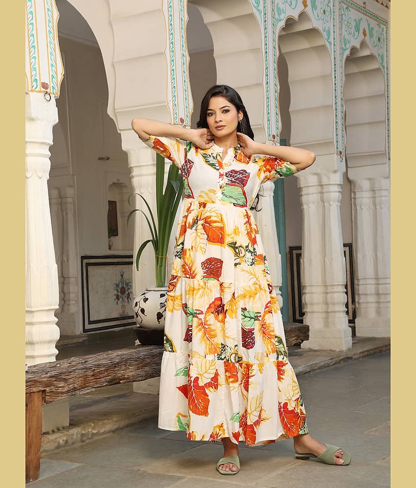 Flavia Creation Women Cotton A-line Dress ( Multi Color )