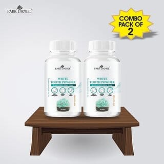 PARK DANIEL Natural Teeth Whitening White Tooth Powder - Enamel Safe Teeth Whitener- Premium Instant Whitening White Teeth Powder without any side effect- Best Suitable for removal of Yellow Teeth, Gutkha Stain & Tobacco Stain Combo pack of 2 Jars of 50 g