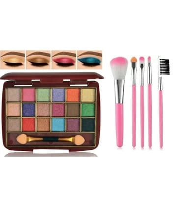 swenky 18color shimmer eyeshadow with makeup brushes (Pack of 2)