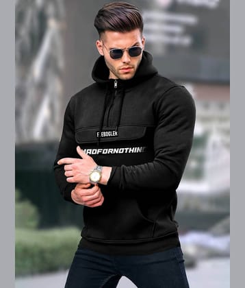 Eyebogler Cotton Blend Hooded Men's Sweatshirt - Black ( Pack of 1 )