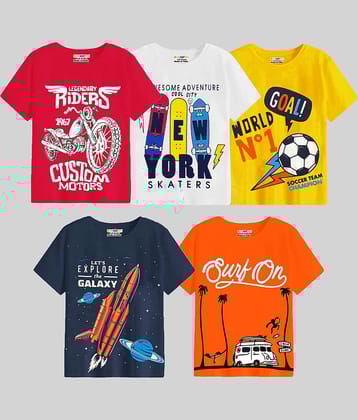 Kuchipoo Pack of 1 Boys Cotton Blend T-Shirt ( Multicolor3 )