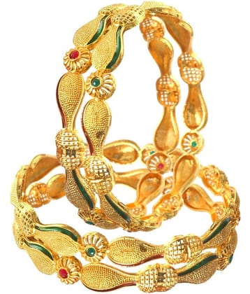 Jewar Mandi - Gold Bangle Set ( Pack of 1 )