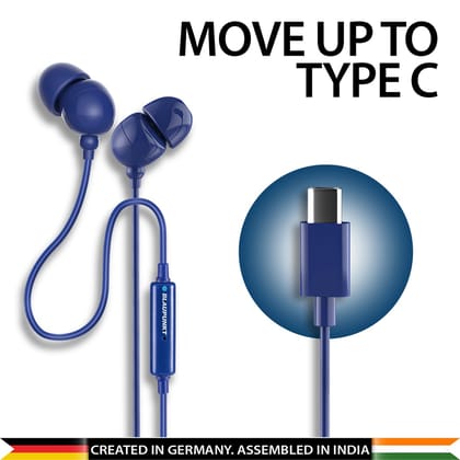 Blaupunkt EM06 in-Ear Type C Wired Earphone with Mic and Deep Bass HD Sound Mobile Headset with Noise Isolation