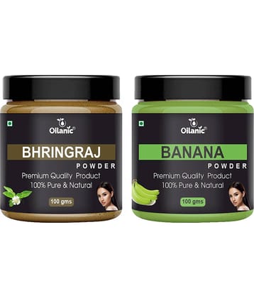 Oilanic 100% Pure Bhringraj Powder & Banana Powder For Skincare Hair Mask 200 g Pack of 2