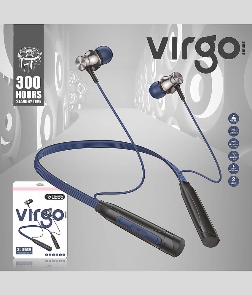 UDDO Virgo Deep Bass Neckband In-the-ear Bluetooth Headset with Upto 30h Talktime Deep Bass - Navy Blue