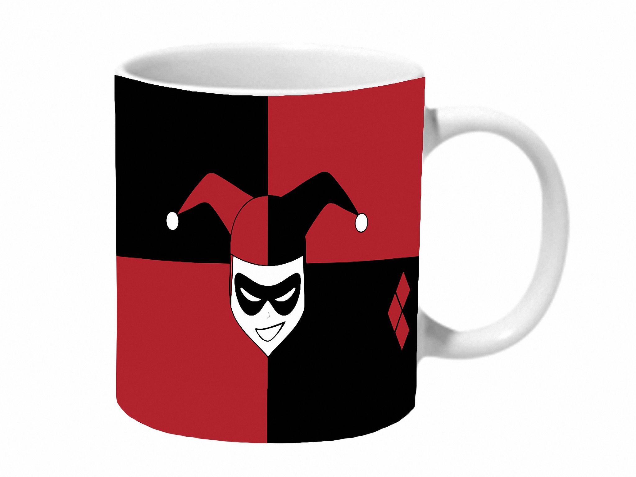 Multicolor Harley Quinn Face Ceramic Mug