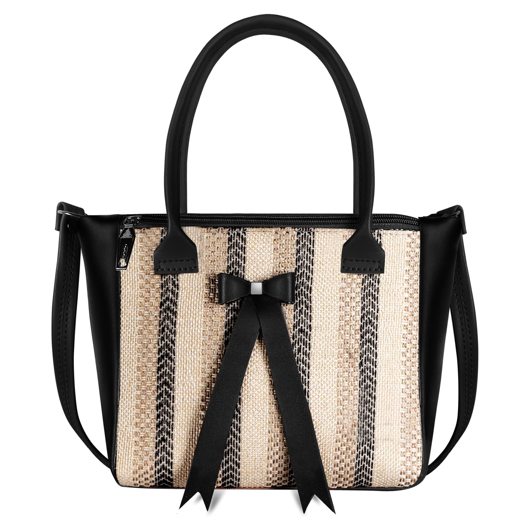 Black Glamorous Faux Leather Handbag For Women And Girls HB22