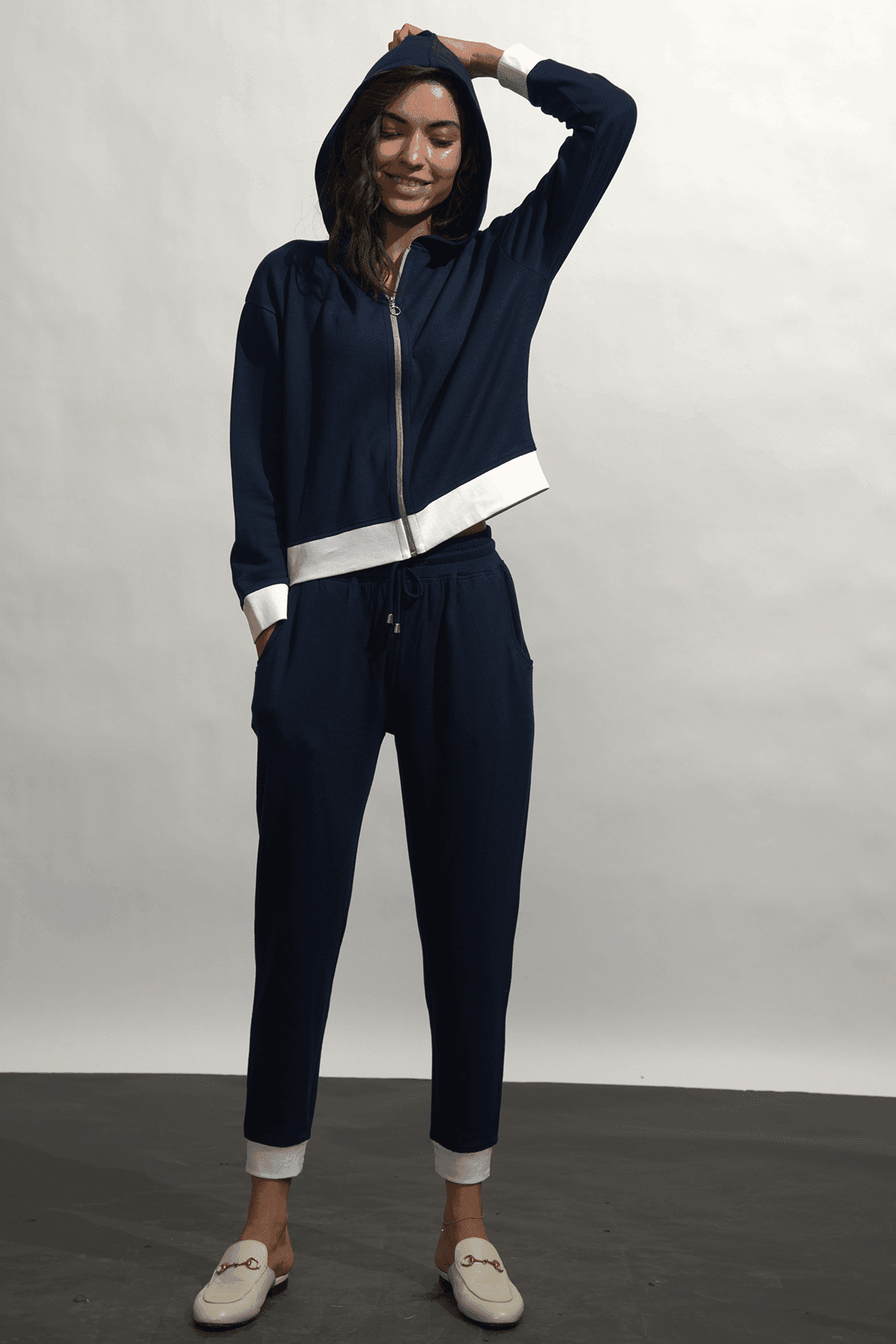 IN THE NAVY JOGGER-XL / Navy/White
