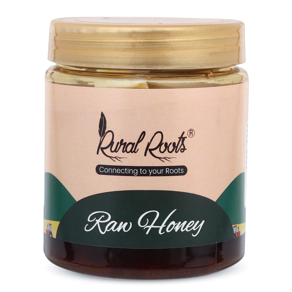 Rural Roots Raw Honey 250g - 100% Pure Honey, Unprocessed Natural Sweetener, No Added Sugar & Adulteration, Good for Heart Health, Rich in Nutrients, Authentic Flavor from Indian Farms