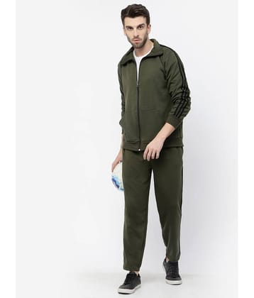 KZALCON - Green Cotton Blend Regular Fit Men's Tracksuit ( Pack of 1 )