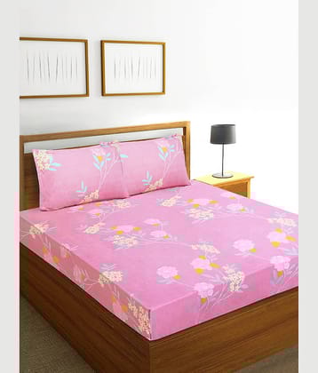 Home Candy Microfiber Double Bedsheet ( Orange )