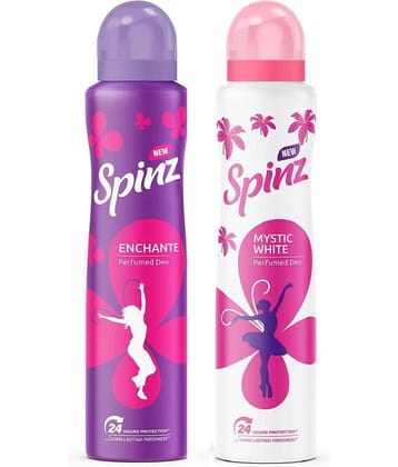Spinz - 1 MYSTIC 1 ENCHANTE Deodorant Spray for Unisex 300 ml ( Pack of 2 )