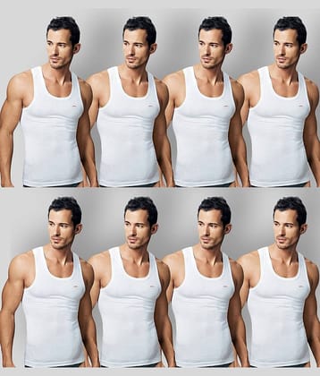 Rupa Jon - White Cotton Men's Vest ( Pack of 8 )