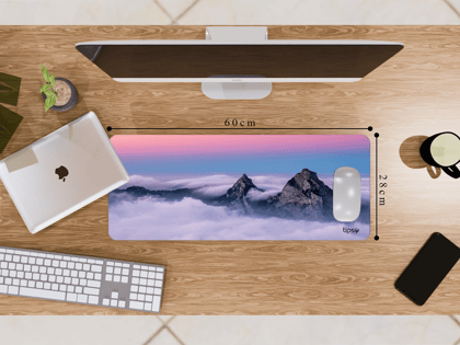 "MOUNTAIN VIEW- NATURE LOVER" Gaming Mousepad- Elevate Your Gaming Experience-Medium (28CM X 60CM) / Plane