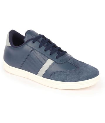 Fausto Lace Up Sneakers Shoes Navy Blue Men's Sneakers - None