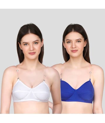 TCG Pack of 2 Cotton Blend Non Padded Women's Push Up Bra ( White )