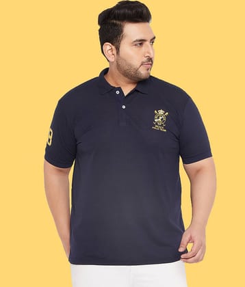 The Million Club Pack of 1 Cotton Regular Fit Solid Half Sleeves Men's Polo T Shirt ( Navy Blue )