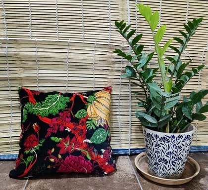 16" Tree of life Black Velvet Cushion Cover-Sale-16 x 16 inches